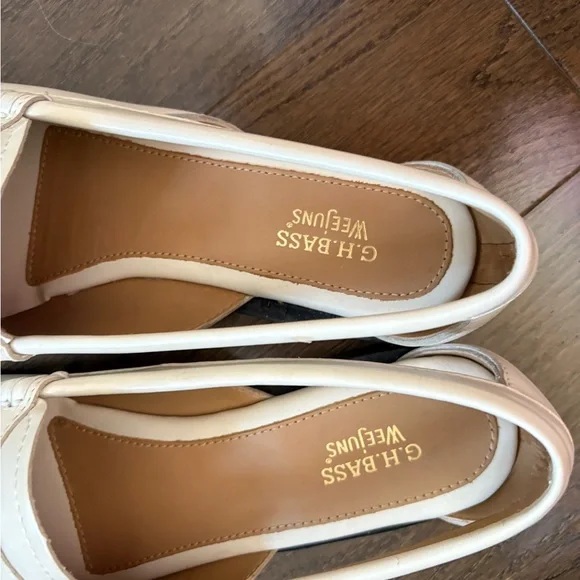 G.H. Bass & Co. Cream Leather Penny Loafers - Picture 3 of 4